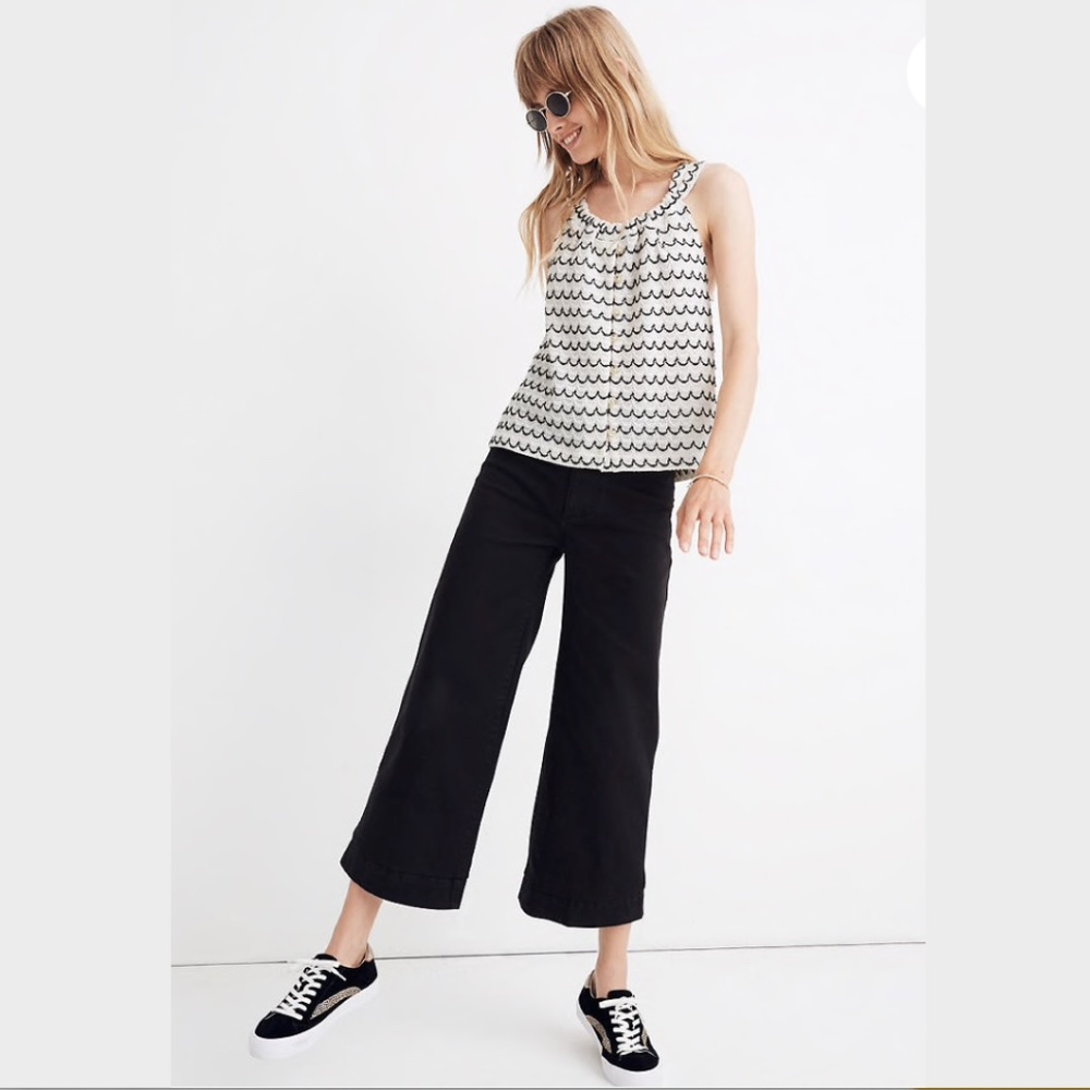 Madewell Texture & Thread Button-Front Swing Tank
